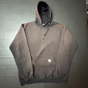 Vintage Carhartt Hoodie Mens Large Tall Brown Black Sun Faded Distress Grunge